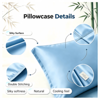 Parure de draps rafraîchissants en bambou 4 pièces, 100 % fibre de bambou respirante, avec housse de couette à poches profondes pour les personnes ayant chaud la nuit