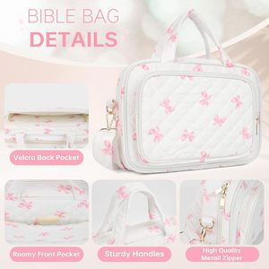 High Quality Fashion Candy Polyester Zipper Book <b>Storage</b> Bag Portable Travel Prayer Dustproof Waterproof Book Cover - Product Image 3