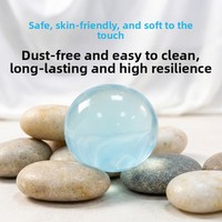 Balle anti-stress souple en plastique bleu menthe, faite à la main, en forme de noix de coco, pour la décompression, emballée individuellement