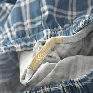 Pyjamas fournisseur hommes grande taille pyjamas thermiques costume à manches longues col en v décontracté tricoté coton Double gaze treillis pantalon vêtements <span class=keywords><strong>de</strong></span> nuit - Product Image 6