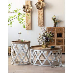 <span class=keywords><strong>Tavolino</strong></span> d'Appoggio Rotondo in <span class=keywords><strong>Legno</strong></span> Stile Vintage Naturalistico Elegante Bianco a Forma <span class=keywords><strong>di</strong></span> <span class=keywords><strong>Ceppo</strong></span> d'Albero - Product Image 2