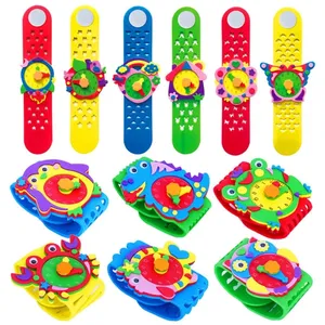 New Kindergarten Educative Craft Children DIY Cartoon 3D Eva Sticker Handmade Clock Toys For Kids