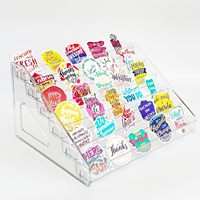 Présentoir Moderne pour Cartes avec Socle en Acrylique, Montage Facile pour Bureau, Idéal pour Cartes de Vœux, Cartes Sportives, Cartes Postales et Autocollants