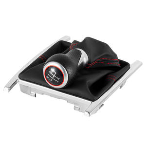 Housse de pommeau de levier de vitesse en cuir, pour Volkswagen Amarok, Transmission manuelle à 5 ou 6 vitesses, coutures rouges - Product Image 1