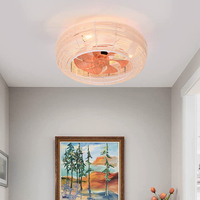 Nouveau Ventilateur de Plafond LED Design Rétro Ferme avec Télécommande, Moteur DC, Cage E27, Corde de Chanvre, Fer et ABS pour Salle à Manger et Chambre