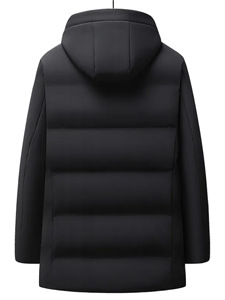 Giacca Invernale da Uomo con Cappuccio e Zip, Imbottita in Poliestere e Piumino d'Oca, Antifreddo e Calda per Papà di Mezza Età e Anziani - Product Image 4