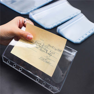 A5 A6 A7 Transparente Binderhüllen, <span class=keywords><strong>2</strong></span> Fächer, Reißverschlusstasche aus PVC ohne Zipper-Kopf, Geldumschläge, Bargeldumschläge für 6-Ring-Ordner - Product Image 5