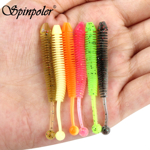Leurre de pêche souple en plastique Spinpoler, appât artificiel en forme de ver, 0,3g/0,5g/0,8g, pour la pêche à la truite, au bar, en eau salée et en eau douce - Product Image 1