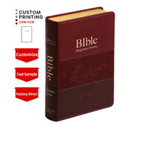 Service d'impression personnalisé en gros OEM – Bible en cuir à couverture rigide, personnalisée, pour l'étude religieuse, cadeau d'église, Sainte Bible