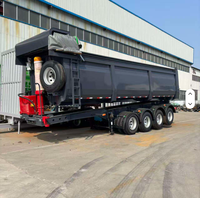 Semi-remorque benne hydraulique 4 essieux 80 tonnes à chargement direct usine avec pneus 12R22.5 et construction en acier pour remorques de camions