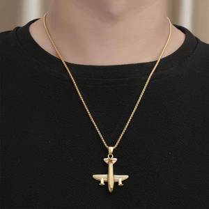 Collar de Avión de Acero Inoxidable, Colgante Unisex con Cadena SP982, Joyería de Moda - Product Image 4