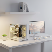 Boîtiers PC ATX Pcooling pour ordinateur de bureau de jeu avec panneau latéral en verre trempé, tour de PC, boîtier de PC