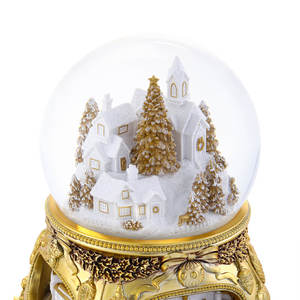 Handpainted <b>Musically</b> Poly Water Ball Handpainted <b>Musical</b> Snow Globe for <b>Christmas</b> Decoration Resin Crafts Water Ball - Product Image 3
