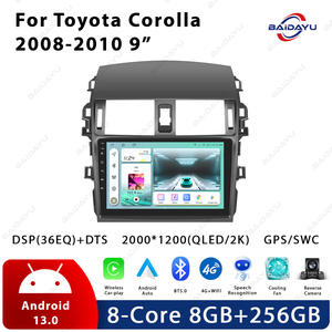 BAIDAYU 9 pulgadas IPS Android 13 TS18 6 + 128GB Radio de coche tablero GPS estéreo Carplay Wifi BT <span class=keywords><strong>Toyota</strong></span> Corolla 2008-2010 pantalla táctil - Product Image 2