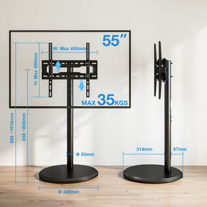 ขาตั้งทีวีพื้นเรียบ32 "-55" พร้อมโหลด35กก. ฐานไม้แข็ง<span class=keywords><strong>100x100</strong></span>-400x400 <span class=keywords><strong>VESA</strong></span> ปรับความสูงได้และสายเคเบิล - Product Image 3