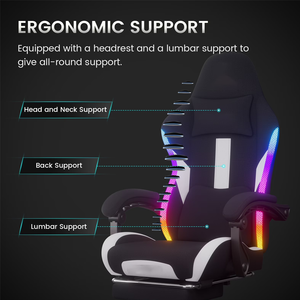 Chaise de jeu à faible coût pour fournisseurs, chaise PC OEM avec repose-pieds massant, RGB inclinable pour adolescents et salles de jeu - Product Image 3