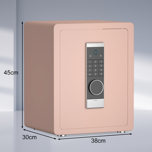 Coffre-fort domestique rose moderne tout en acier, coffre-fort électronique numérique avec serrure à empreintes digitales pour chambre à coucher, rangement de bijoux et d'argent liquide - Product Image 4