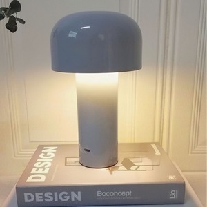 Nordic-Style <b>Mini</b> Mushroom-Shape Desk Lamp Type-C Rechargeable Three-Color Stepless Dimming Creative Touch Night Light Lamp - Product Image 4