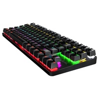 Clavier mécanique de jeu Bajeal noir étanche en métal avec RGB, 87 touches, USB 2.0 filaire, anti-ghosting pour ordinateur de bureau/portable