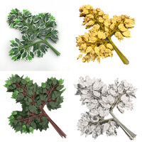 Feuilles de banian artificielles colorées à trois branches, très demandées, pour arbres décoratifs de maison, centre commercial, hôtel, en plastique durable