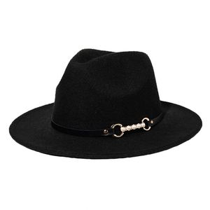 Chapeau Fedora Classique en Feutre de Haute Qualité à Large Bord, Personnalisé avec Boucle de Ceinture Couleur Unie, Style Western Cowboy/Cowgirl, Vente en Gros - Product Image 5