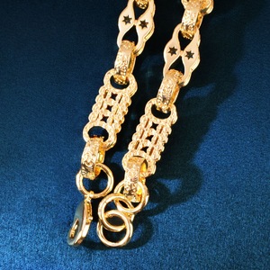 Nouvel Arrivage Chaîne à Maillons Monnaie 10mm pour Hommes, Collier Hip Hop en Laiton Plaqué Or 18K, Chaîne à Maillons Iced Out, Bijoux de Cou, Vente en Gros - Product Image 5