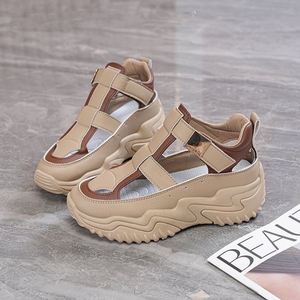 Sandales d'été pour femmes, nouveau style, respirantes, en maille, polyvalentes, à semelle épaisse, rehaussantes, chaussures sport et décontractées pour femmes - Product Image 4