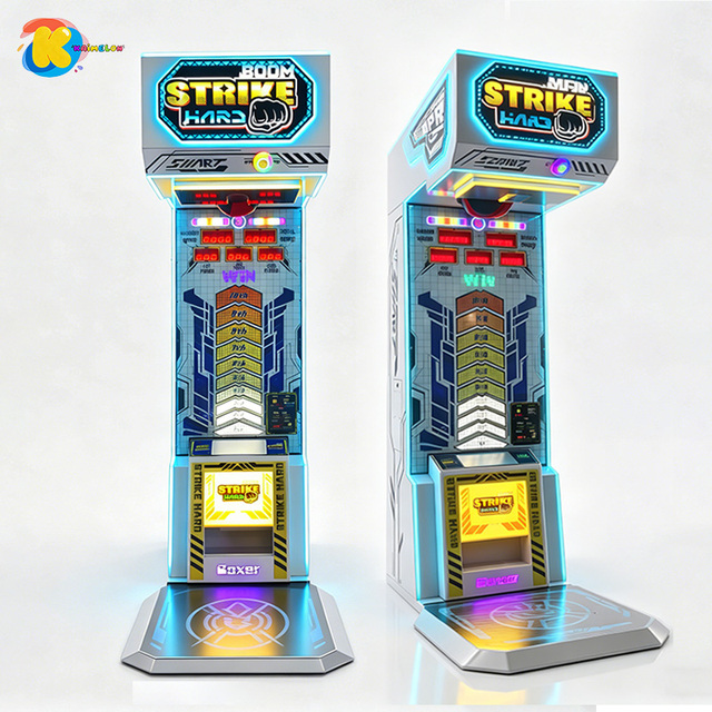 Punch Boxing Machine Arcade Coin Operated Electronic Hit Hammer Simulator with Motion Sensing English 110/220V for Amusement