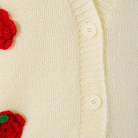Cardigan décontracté d'hiver personnalisé pour femme avec broderie, manches longues, col en V, logo frontal, épais, 100 % polyester