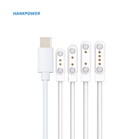 Câble USB C de Type C mâle à 2 broches à Contact magnétique, câble Pogo à aimant puissant à ressort