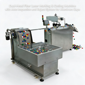 Machine de marquage laser UV à alimentation automatique par code QR avec détection et rejet des défauts pour codes de traçabilité anti-contrefaçon - Product Image 1