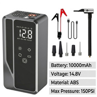 Démarreur de voiture portable 4-en-1, gonfleur de pneus, compresseur d'air, batterie externe, affichage numérique LED pour utilisation d'urgence sur la route