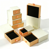 Boîte à bijoux de luxe haut de gamme pour bagues, boucles d'oreilles, colliers, bracelets, boîtes d'emballage avec tiroir
