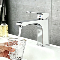 Robinet de lavabo de salle de bain moderne à poignée unique et à trou unique en laiton massif certifié CUPC