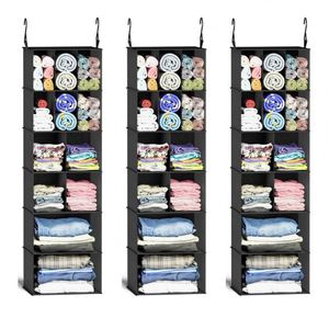 Sac de rangement suspendu multifonctionnel à 12 compartiments en tissu noir pour vêtements – Acheter le produit - Product Image 1