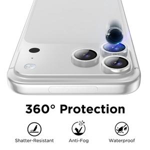 Protector de Lente de Cámara Trasera con Diamantes Brillantes de Colores Personalizado OEM para iPhone 17 16 15 Pro Max AR+AF, Cubierta de Lente con Anillo Metálico - Product Image 3