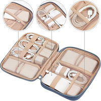 Tas Organizer Kabel Perjalanan Portabel Mewah Grosir untuk Penyimpanan Elektronik, Charger, Kabel, Ponsel, Hard Drive, USB, Kartu SD