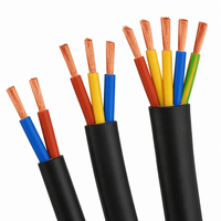 Câble d'alimentation en cuivre toronné RVV 2-4 conducteurs 0,75-16 mm² isolé en PVC, fil électrique 300V pour usage industriel