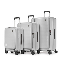 Usine 3 pièces/ensemble ABS PC bagages plus léger valise sac fermeture éclair valise voyage bagages ensemble pour l'extérieur
