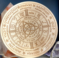 Wiccan Autel Bois Plaque Méditation Conseil Babillard Divination Sorcellerie Lune Papillon Étoile Cadeau Bois Pendule Conseil