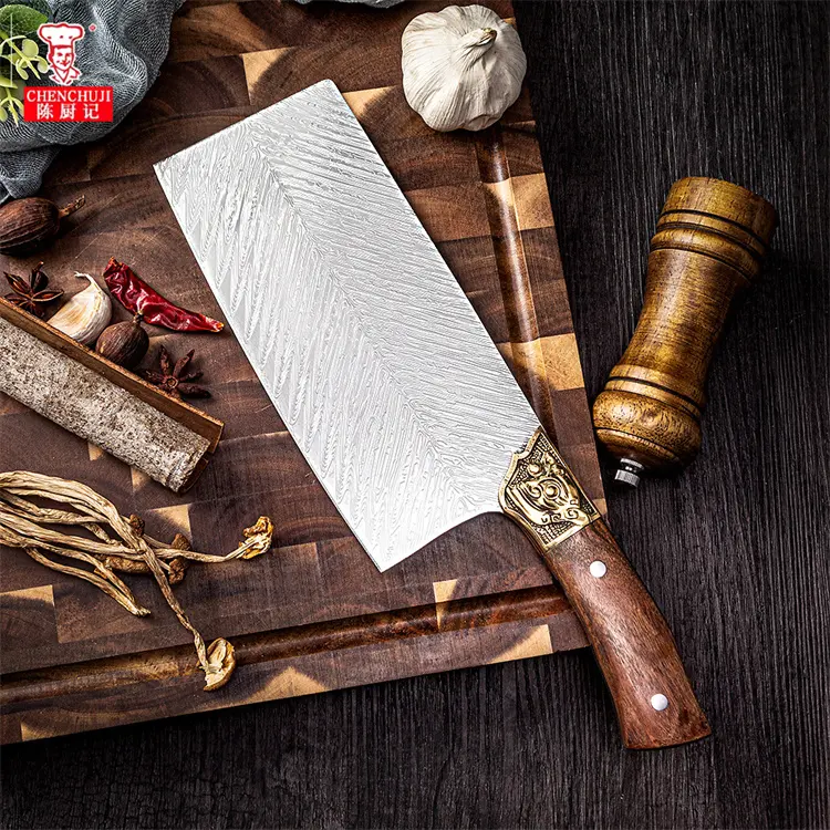 Chenchuji facas de caça padrão de laser, de aço inoxidável, damasco, carne forjada à mão