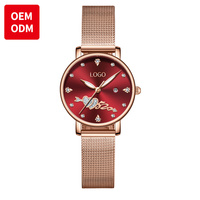 Montre à quartz ovale rose pour femme, design simple, bracelet étanche, mode, affaires, sport, charme, montre-bracelet de luxe
