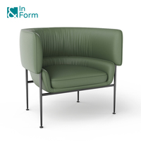 Fauteuil de luxe haut de gamme pour bureau de direction, design semi-circulaire en cuir véritable, chaise d'appoint pour salon, fauteuil lounge