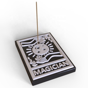 Losa de adivinación de cerámica cuadrada de diseño personalizado a granel, soporte de captura de cenizas, bandeja, plato de porcelana, tarot, quemador de palo de incienso <span class=keywords><strong>mago</strong></span> - Product Image 1