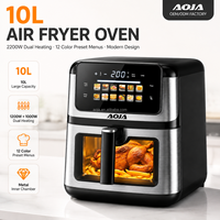 Friteuse à air numérique 2200W 10L à double chauffage avec fenêtre visible, 12 préréglages, grande capacité, idéale pour la cuisine domestique - Meilleures ventes