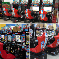 Machine de simulateur de conduite de voiture de course d'arcade vidéo 3D pour enfants 220V Console de jeu en métal Garantie 1 an pour les âges