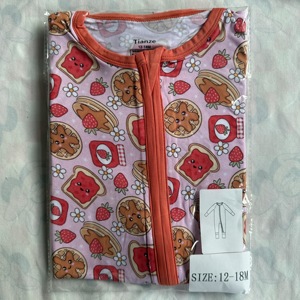 Kotak Misteri Pakaian Bambu Siap Kirim Piyama Bayi Bambu Serat Bambu Baju Tidur Bayi Beritsleting dengan Kaki Terpisah Romper Bermotif Karakter - Product Image 2