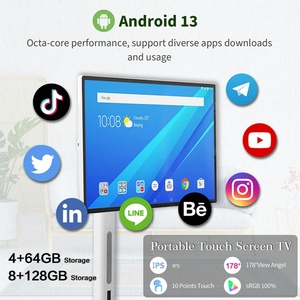 27"Portable Smart Touch Screen <b>TV</b> Android 13 Rotatable TouchScreen Rolling Monitor Television on Wheels Portable <b>Tv</b> - Product Image 4