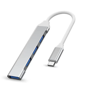<strong>USB</strong>-C Hub Adapter with 4 High-Speed Ports for PC Laptop &amp; Mobile <strong>Devices</strong> Silver &amp; Grey <strong>USB</strong> 2.0 <strong>Interface</strong> - Product Image 1