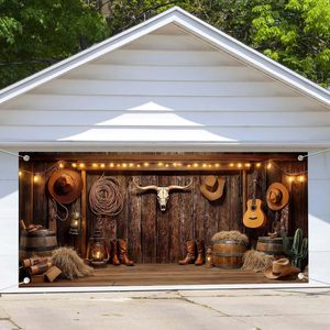 Fondo Decorativo Personalizable para Puerta de Garaje con Diseño de <span class=keywords><strong>Vaquero</strong></span> del Oeste, para Interiores y Exteriores, Decoración para Fiestas en Casa - Product Image 1